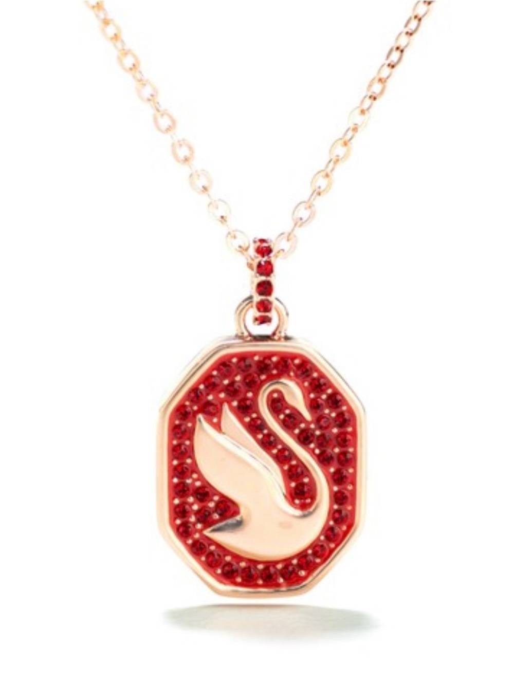 Red Swan Pendant Necklace - Women's Jewelry